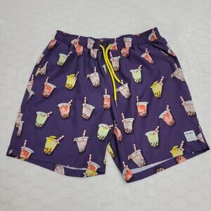 Mosmann Australia Mens Swim Trunks Large L Purple Boba Bubble Tea Board Shorts